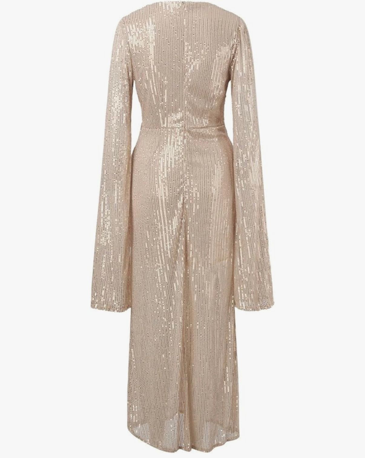ISIS - Draped Women's Elegant Metallic Mesh Dress Sequin Dress