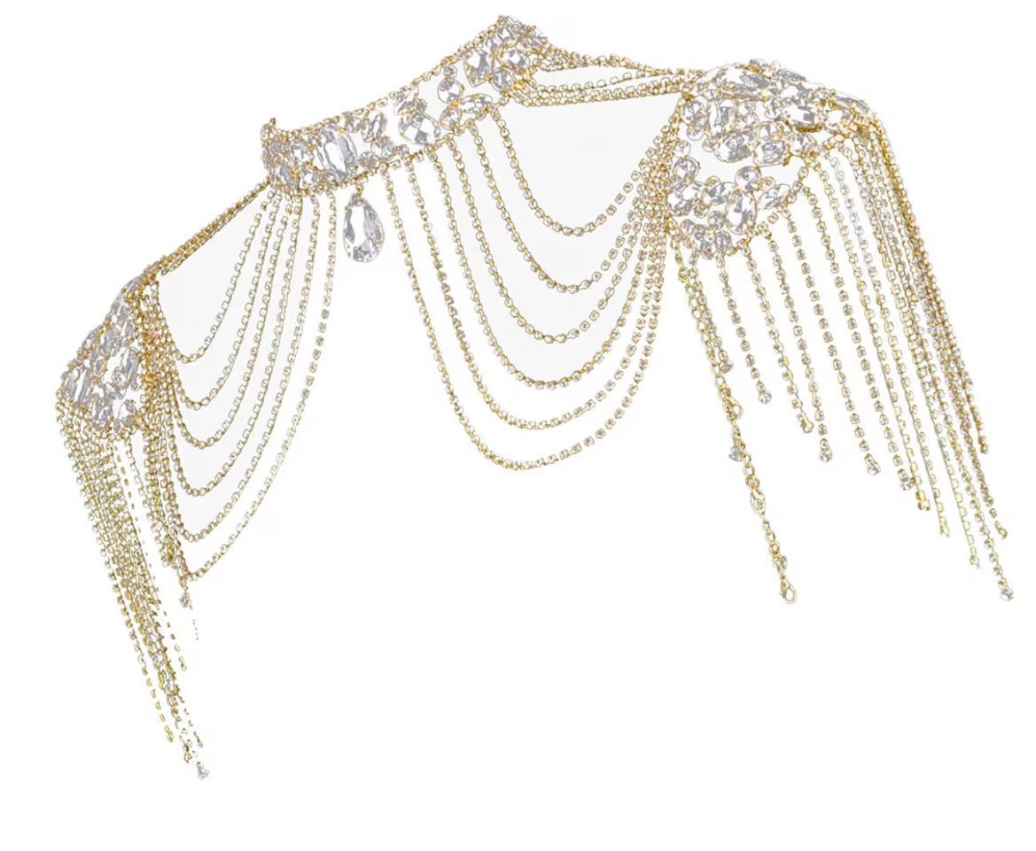 Crystal Tassels Arm Chain Women Body Jewellery Multilayer Necklace