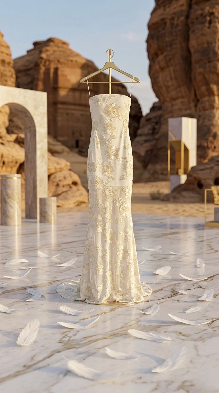 ZAHRA AL SAHRA - Women's Strapless Backless Mermaid Yellow Dress