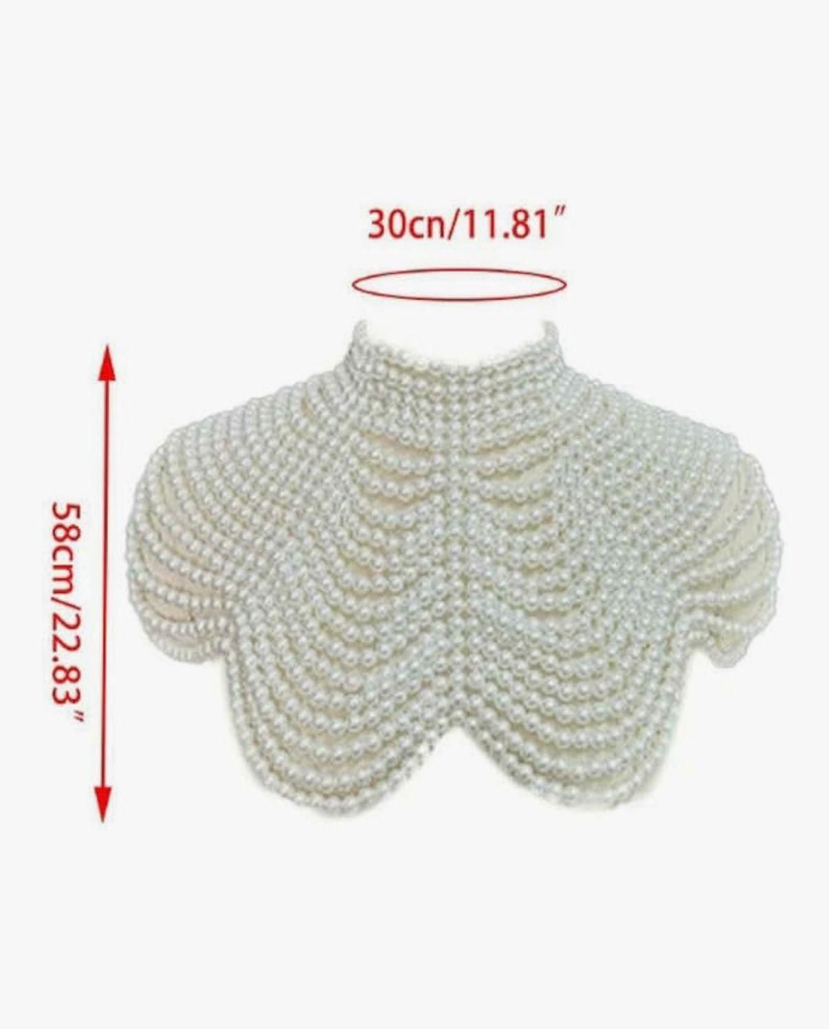 PEARL OF THE DESERT - GLDFW Women Pearl Beaded Bib Choker Necklace Body Chain Shawl Collar Jewellery Apparel Craft