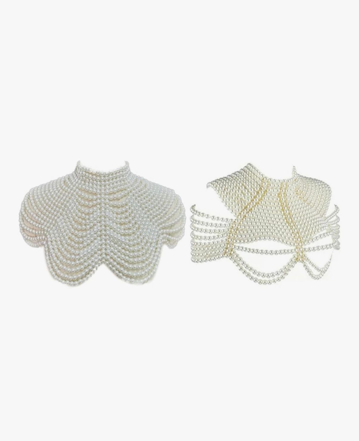 PEARL OF THE DESERT - GLDFW Women Pearl Beaded Bib Choker Necklace Body Chain Shawl Collar Jewellery Apparel Craft