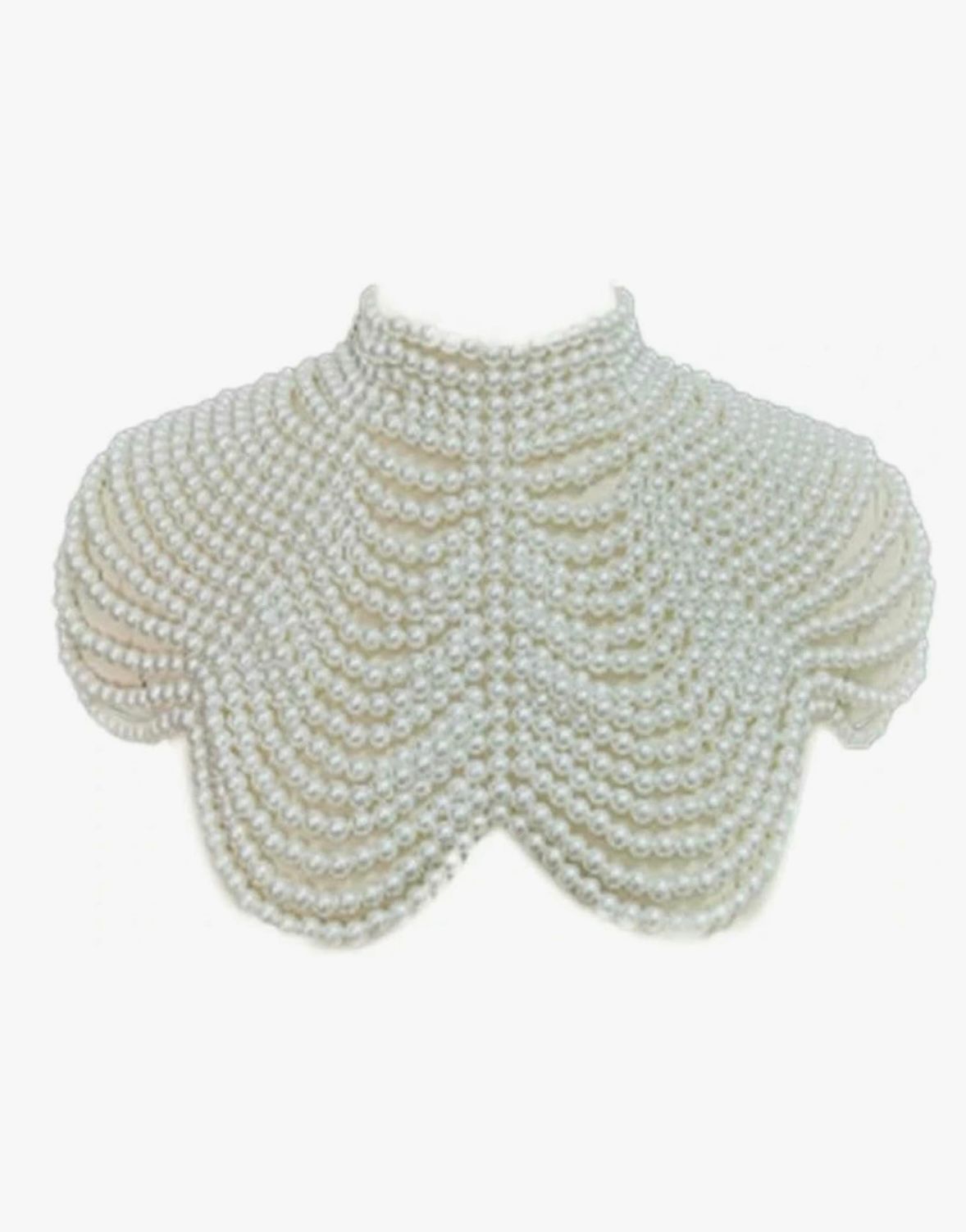 PEARL OF THE DESERT - GLDFW Women Pearl Beaded Bib Choker Necklace Body Chain Shawl Collar Jewellery Apparel Craft