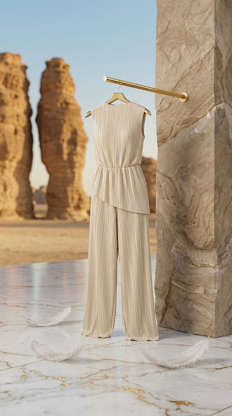 VELOUR DUNE - Women's Summer Mock Neck Top Cropped Wide Leg Pants Lounge Sets