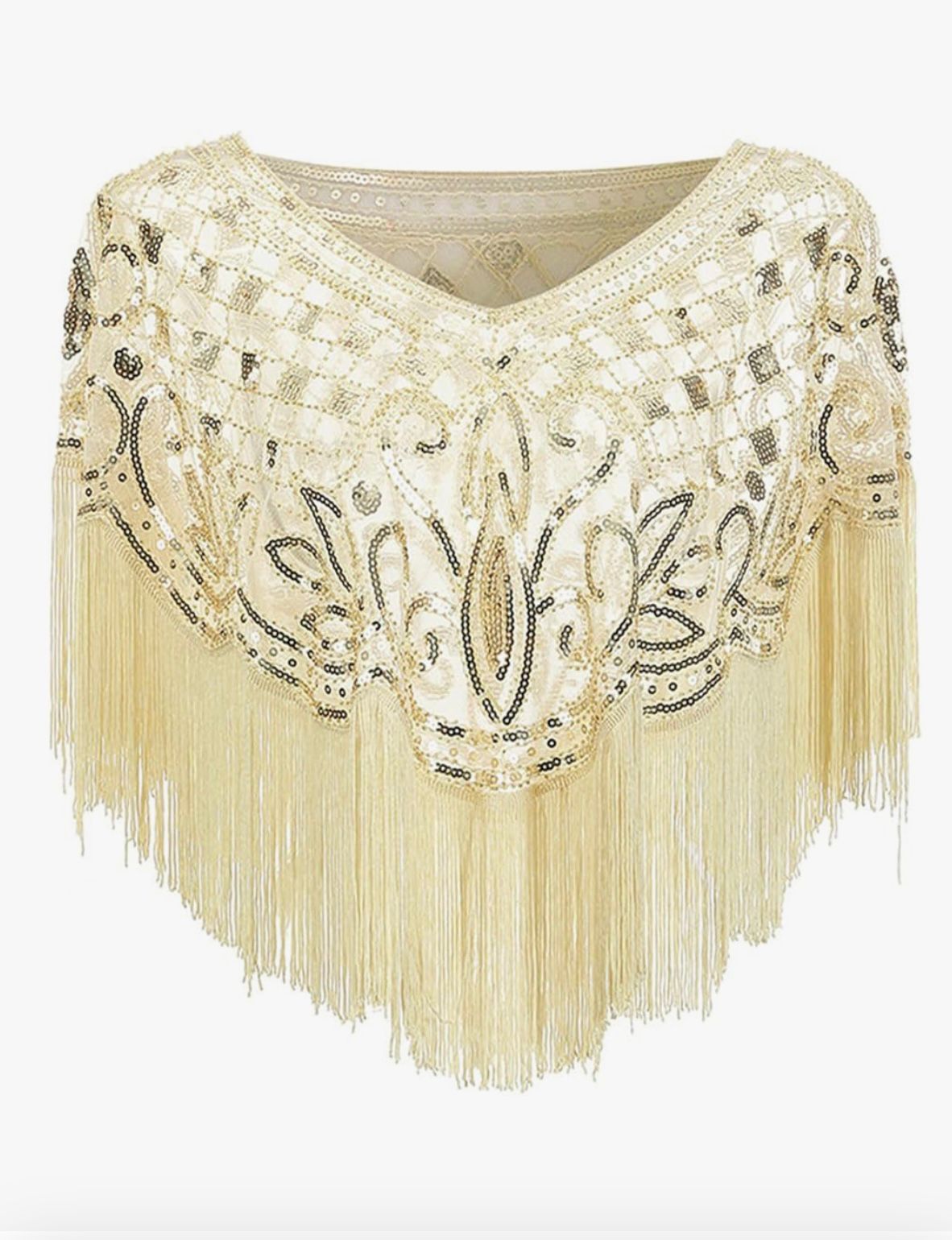 Sparkling Beadwork Scarf for Cocktail Party 1920s Flapper Accessories Elegant Cosplay Costume Wrap
