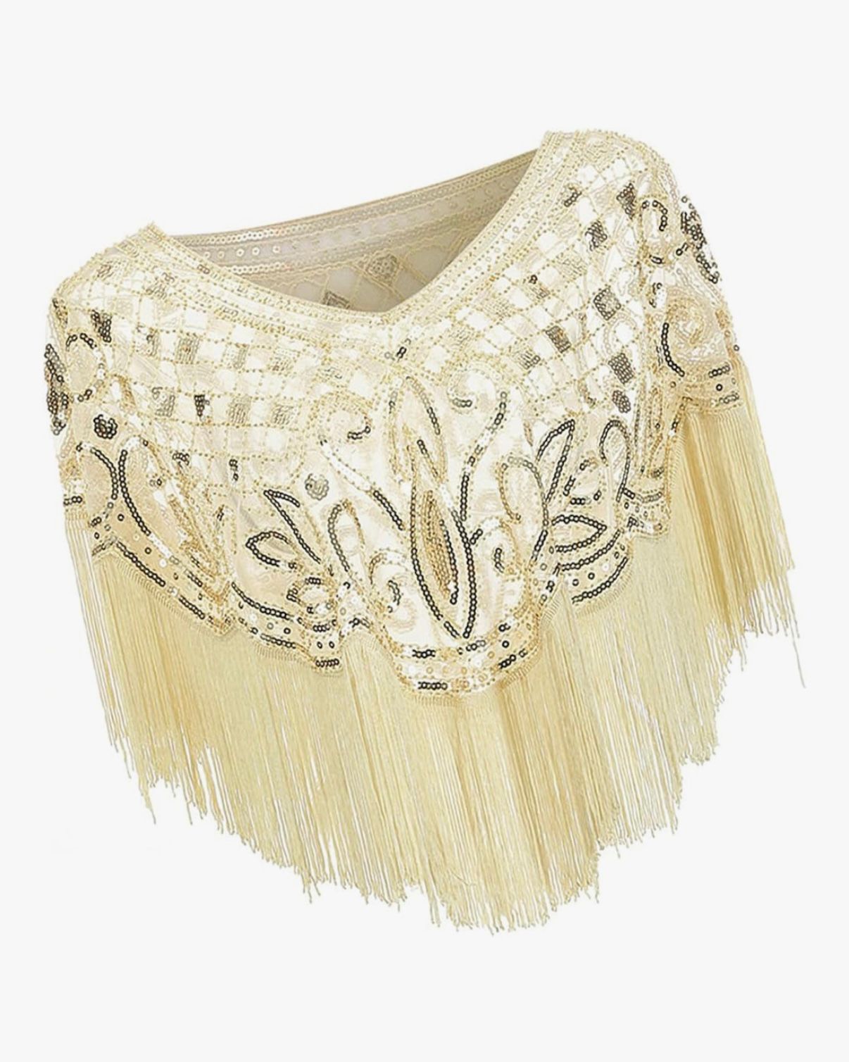 Sparkling Beadwork Scarf for Cocktail Party 1920s Flapper Accessories Elegant Cosplay Costume Wrap