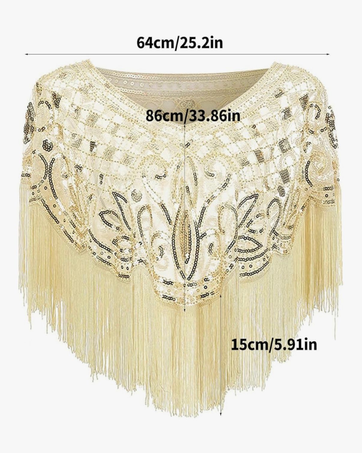 Sparkling Beadwork Scarf for Cocktail Party 1920s Flapper Accessories Elegant Cosplay Costume Wrap