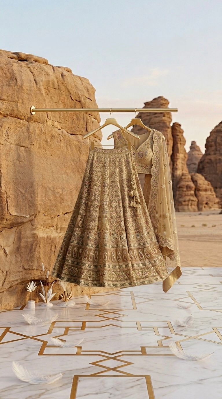 GOLD DUNES - Indian Net Fabric Dori zarkan Sequence Thread Work Party Wear Lehenga 16266