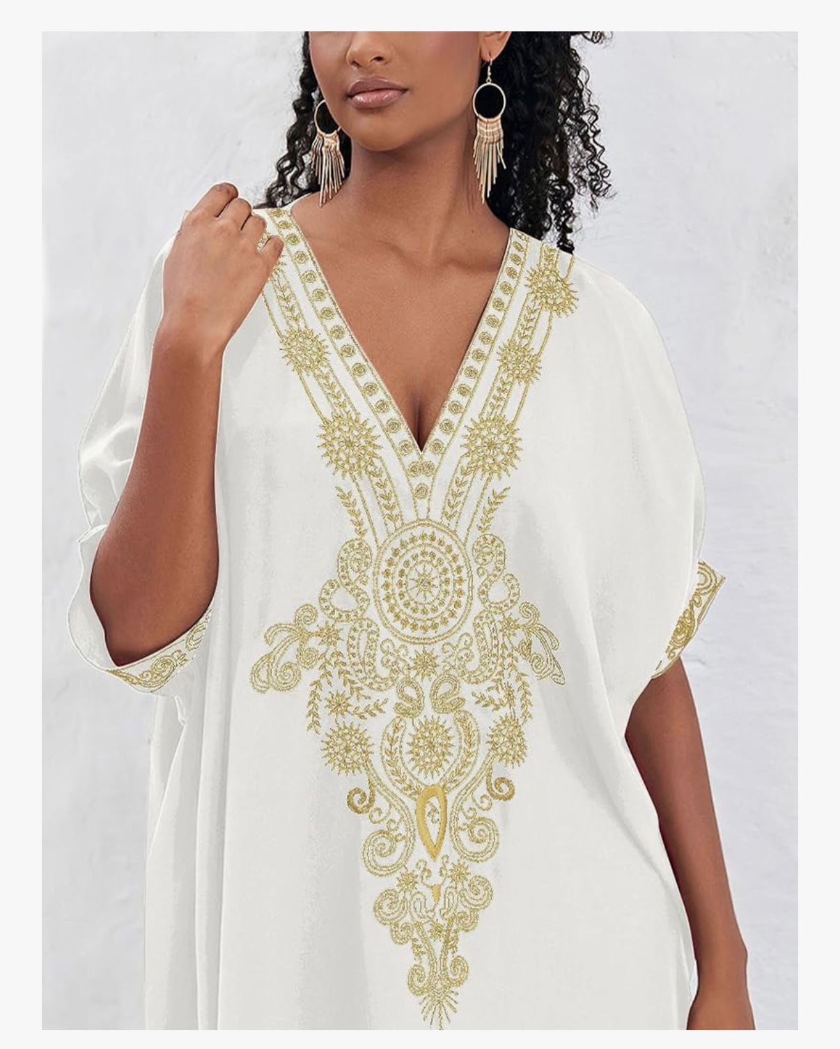 SOUKKAR - Women Luxury Moroccan Kaftan Dress Short Sleeve Loungewear