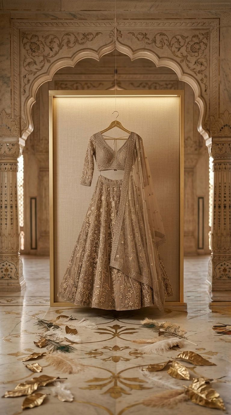 MYRA - Indian Net Fabric Fancy Embroidery Dori Embroidered Party Wear Lehenga 18659