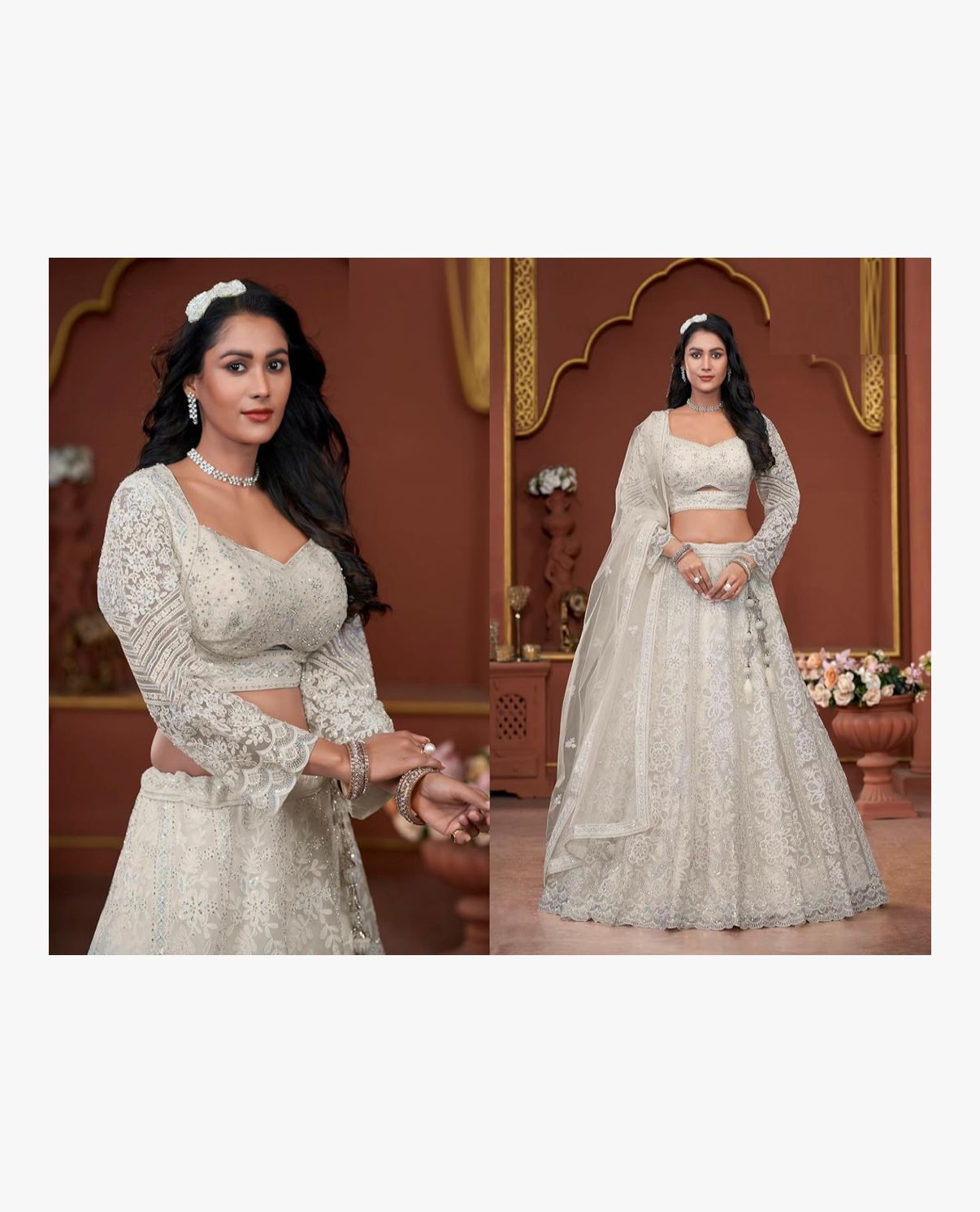 MUKTI - Indian Women Net Designer Sequence Work Wedding Lehenga Choli 11320