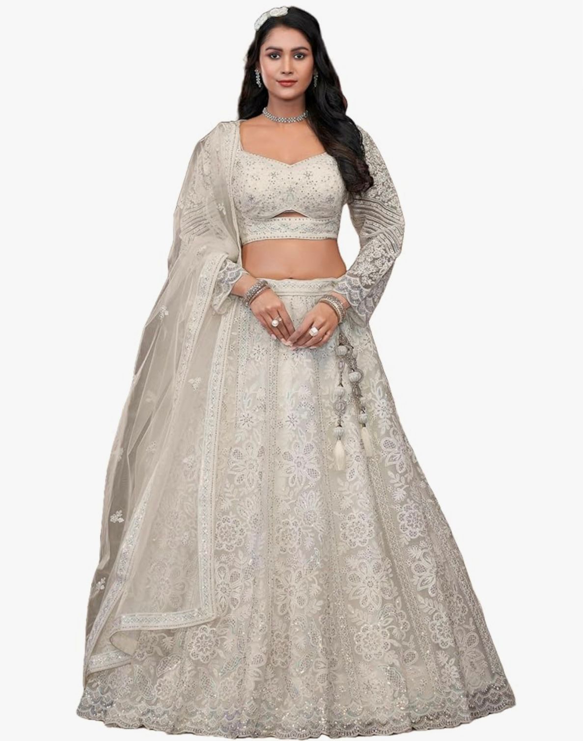 MUKTI - Indian Women Net Designer Sequence Work Wedding Lehenga Choli 11320