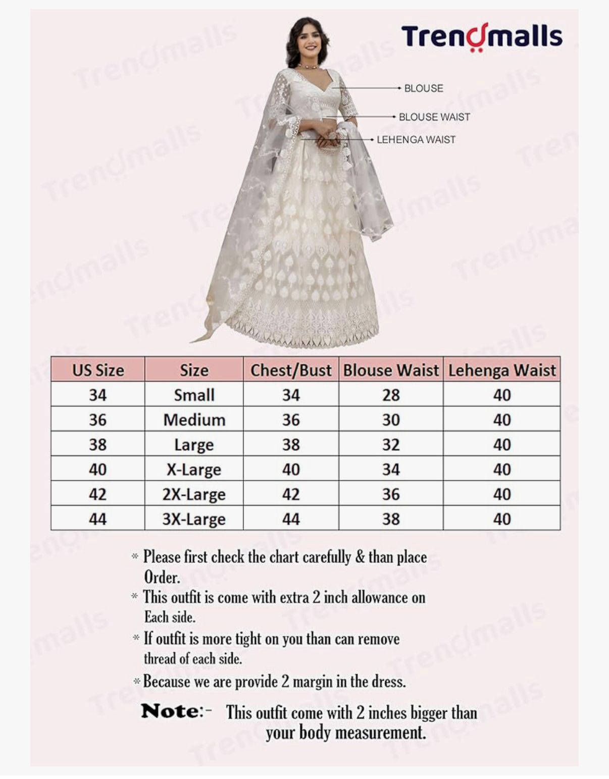 SAFED DUNES - TRENDMALLS Women's White Net Embroidery Sequence Work Lehenga Choli Set with Dupatta For Women