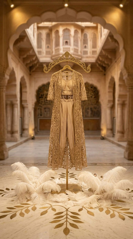 ZIANA - Indian Designer Salwar Kameez Suits Embroidery Worked Unstitched Long Anarkali Gown Dress with Trouser Pant Suit