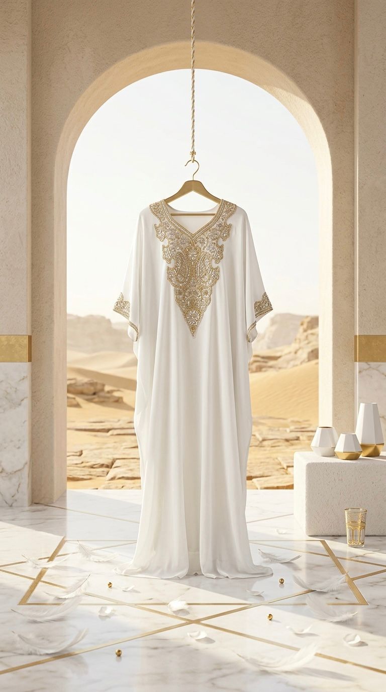 AYA LABONE - Long Length Embroidered Farasha Women's KKPF17155