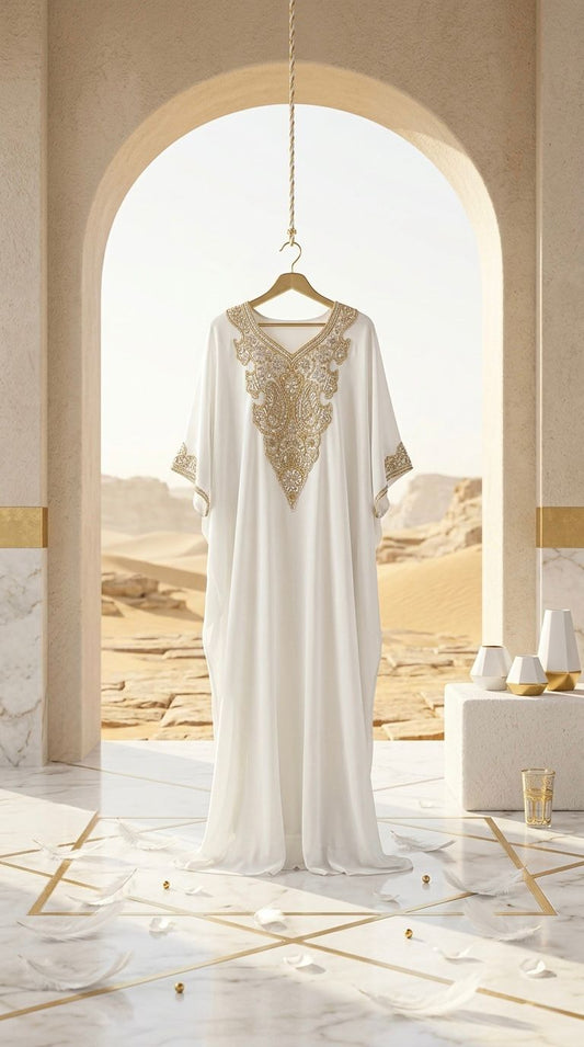 AYA LABONE - Long Length Embroidered Farasha Women's KKPF17155