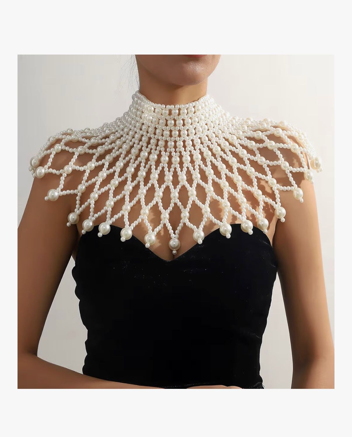 AL ROYAL - Luxurious Pearls Shoulder Chain - Unique Body Chain Necklace Artistic