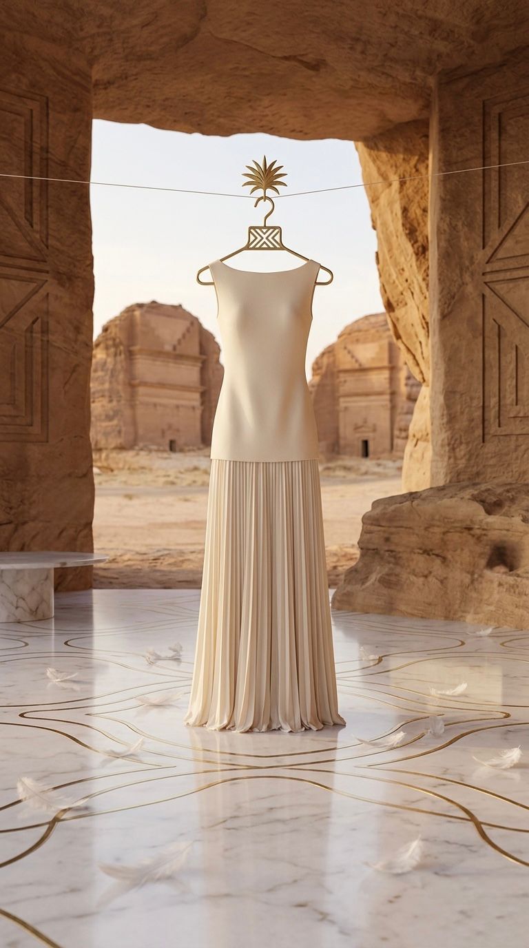 AMARA - Women's Elegant Round Neck Sleeveless Dress, Solid Colour Pleated Maxi Skirt Cocktail Party Dress