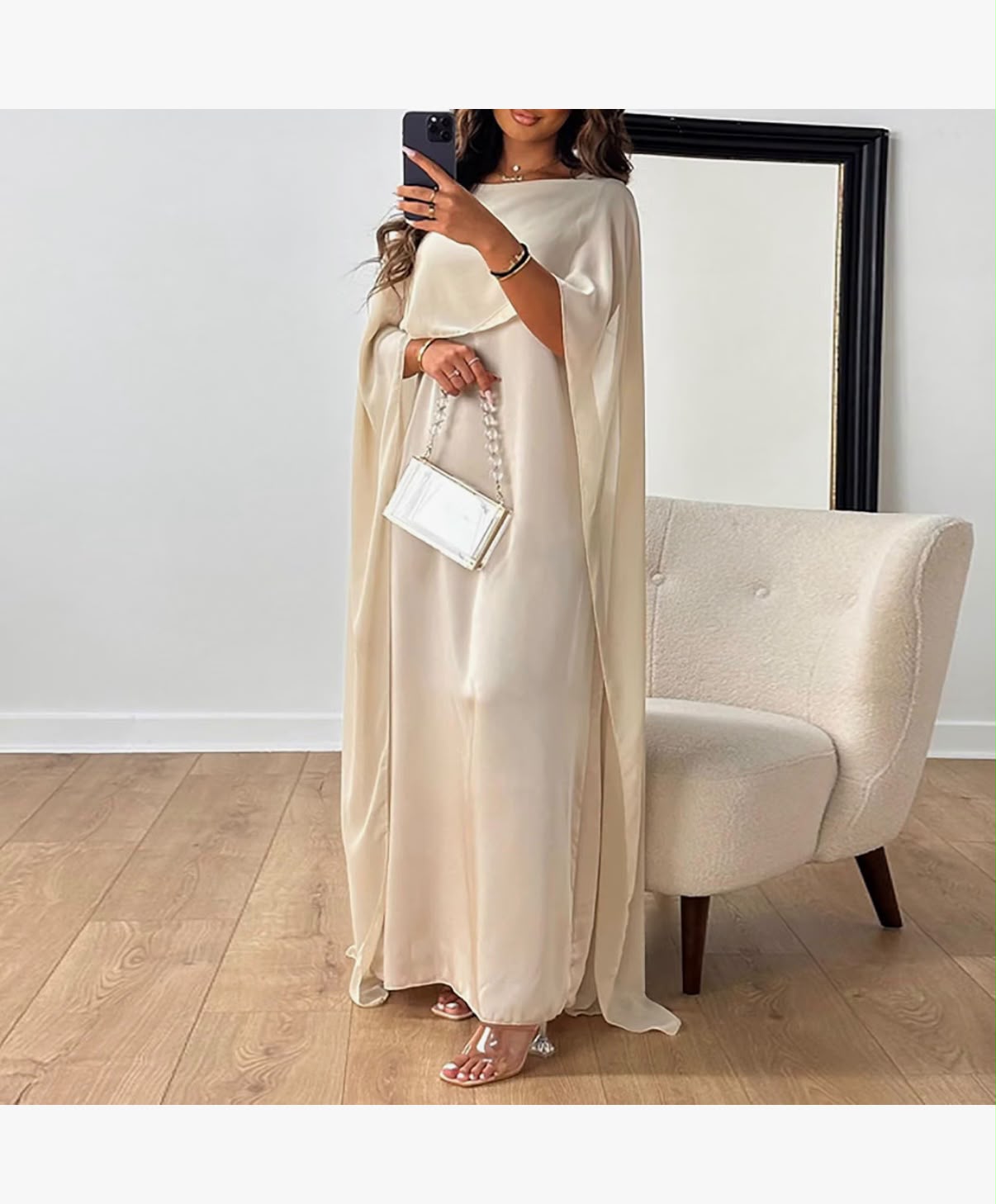 ANAYA - Muslim Dresses Women's Elegant Black Ramadan Dress for Women, Long Sleeve Pullover, Plus Size, Women's Round Neck, Wide Cut Maxi Coat