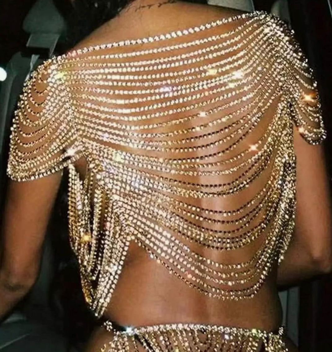 A mystery of the desert - Crystal Shoulder Chain Bridal Luxury Rhinestone Body Chain