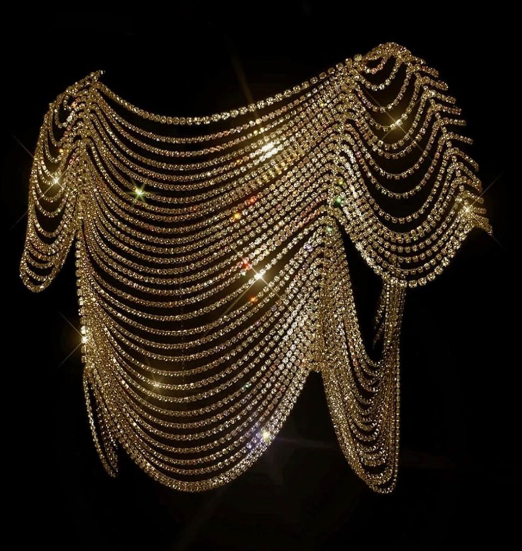 A mystery of the desert - Crystal Shoulder Chain Bridal Luxury Rhinestone Body Chain