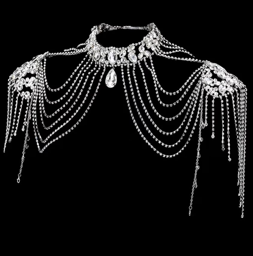 Crystal Tassels Arm Chain Women Body Jewellery Multilayer Necklace