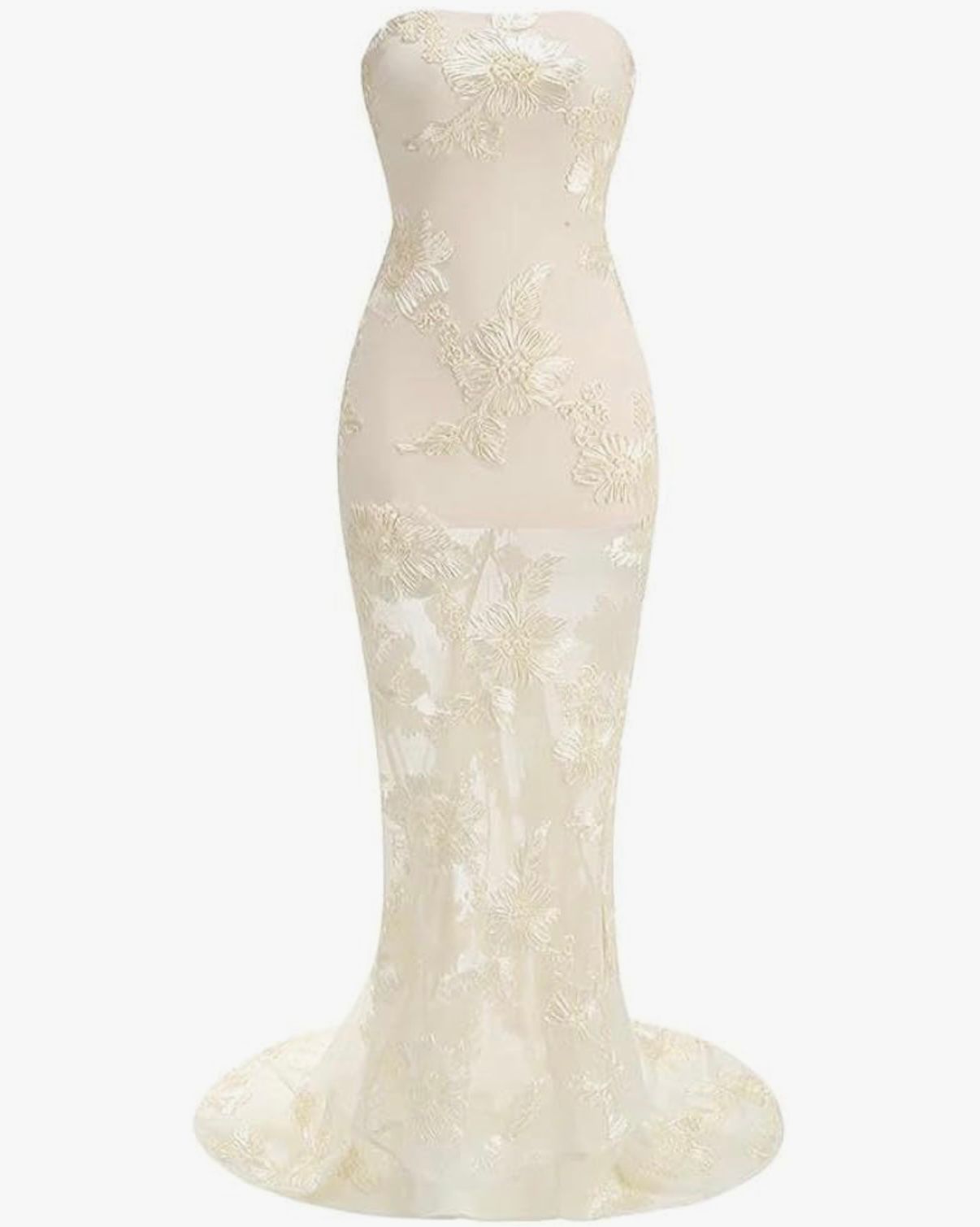 ZAHRA AL SAHRA - Women's Strapless Backless Mermaid Yellow Dress