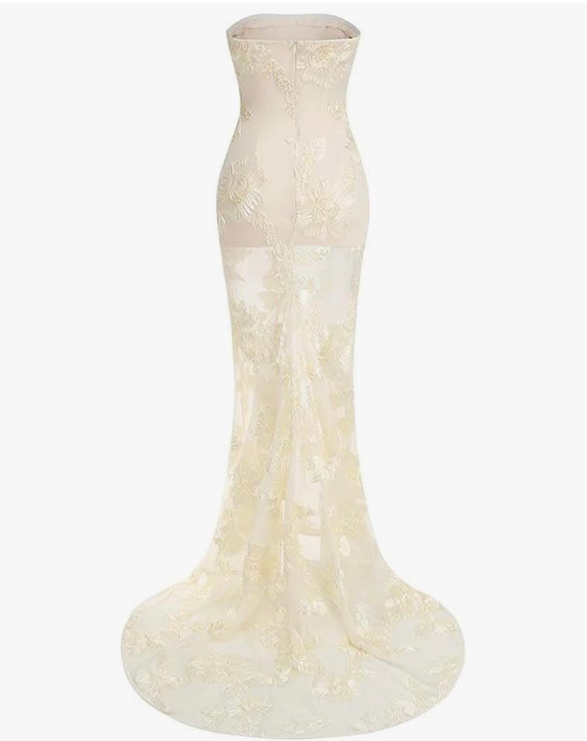 ZAHRA AL SAHRA - Women's Strapless Backless Mermaid Yellow Dress