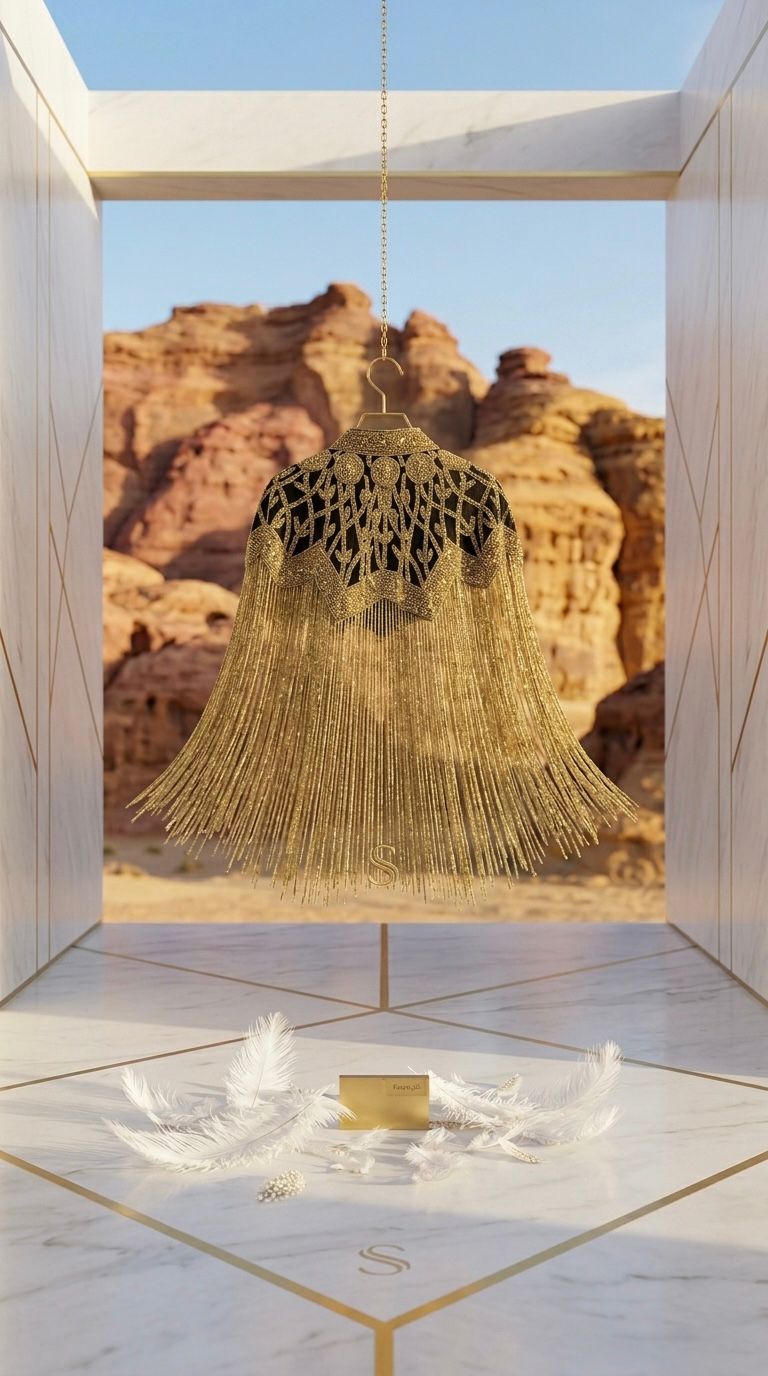 Maharani Dunes - Patchwork Tassel Fringed Cloak Coats Stand Collar Spliced Rhinestones Jacket